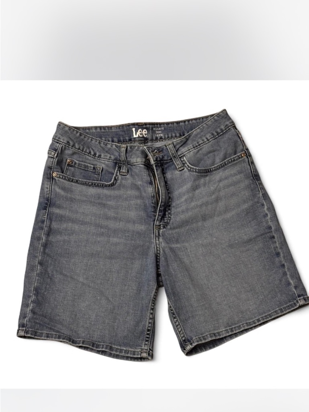 Lee Men's Washed Gray Denim Shorts